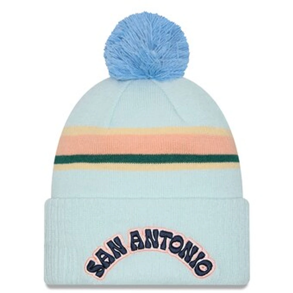 Men's New Era  Light Blue San Antonio Spurs 2024/25 City Edition Cuffed Knit Hat with Pom