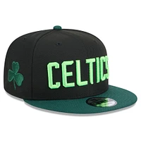 Youth New Era  Black Boston Celtics 2024/25 City Edition 9FIFTY Snapback Hat