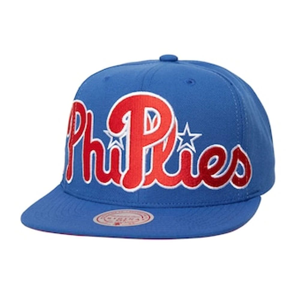 Men's Mitchell & Ness Royal Philadelphia Phillies Full Frontal Snapback Hat