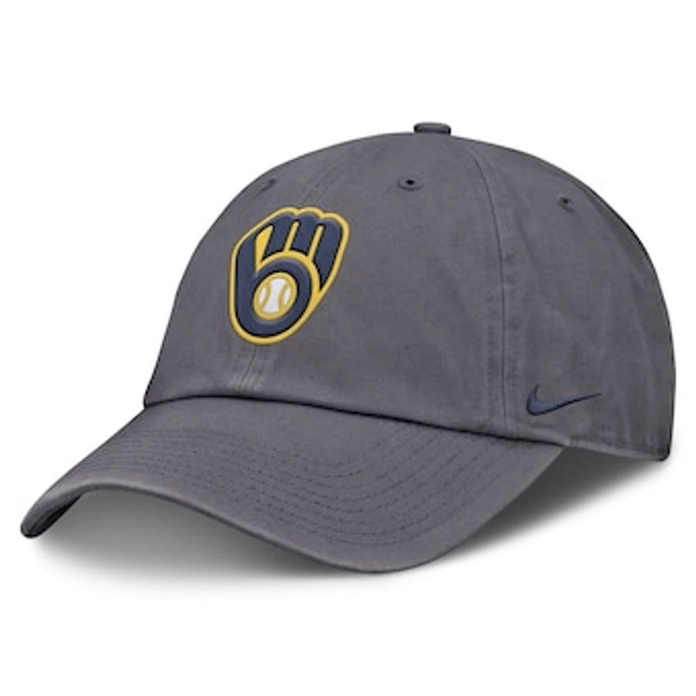 Men's Nike Gray Milwaukee Brewers Club Adjustable Hat