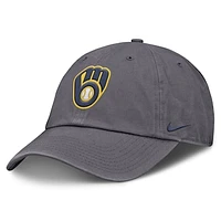 Men's Nike Gray Milwaukee Brewers Club Adjustable Hat