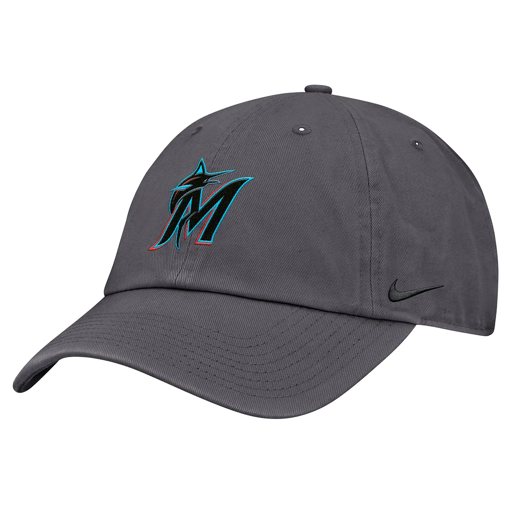 Men's Nike Gray Miami Marlins Club Adjustable Hat