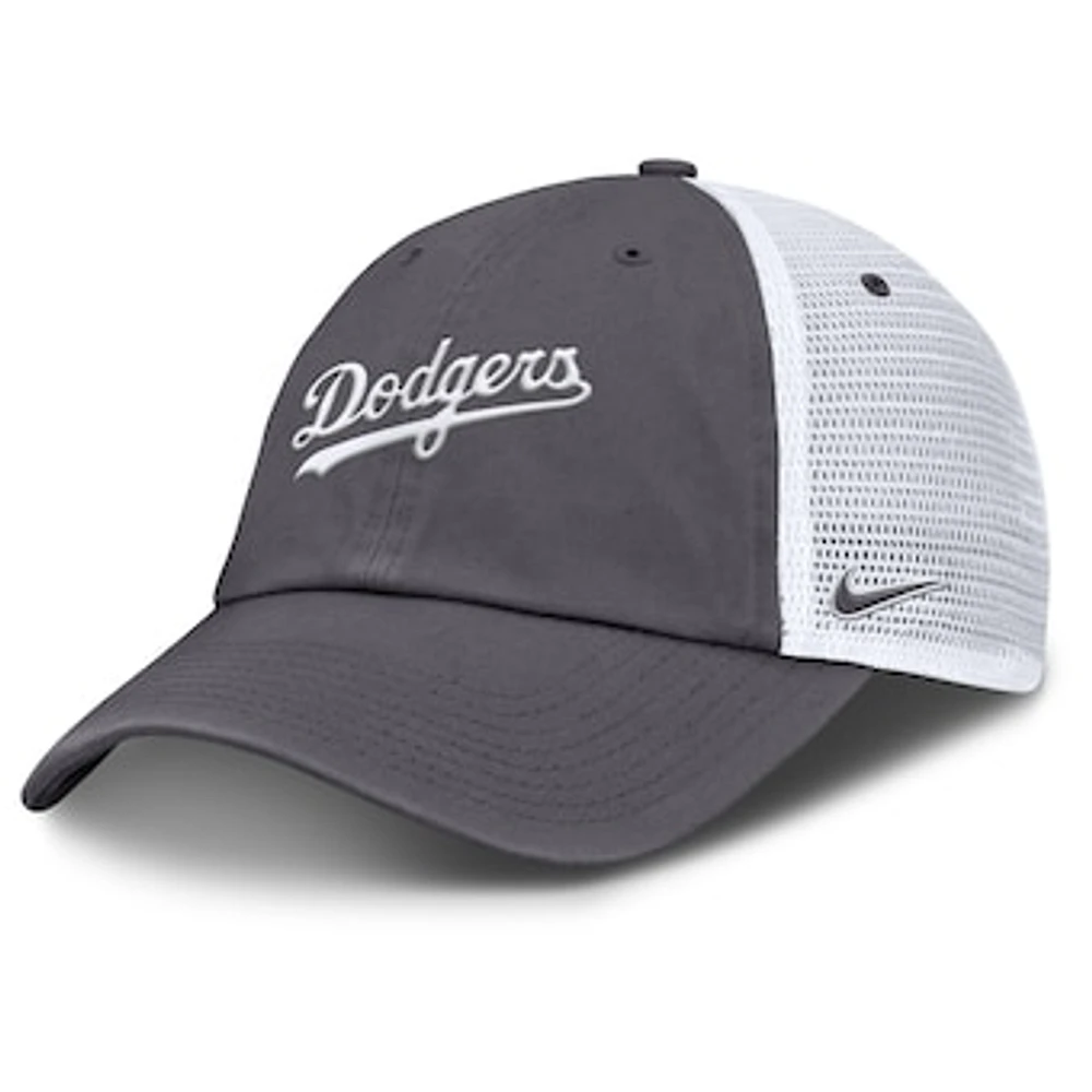 Men's Nike Gray Los Angeles Dodgers Wordmark Club Adjustable Trucker Hat