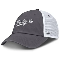 Men's Nike Gray Los Angeles Dodgers Wordmark Club Adjustable Trucker Hat