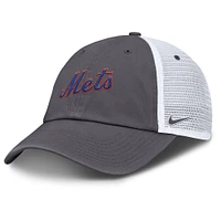 Men's Nike Gray New York Mets Wordmark Club Adjustable Trucker Hat