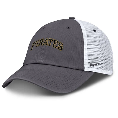 Men's Nike Gray Pittsburgh Pirates Wordmark Club Adjustable Trucker Hat