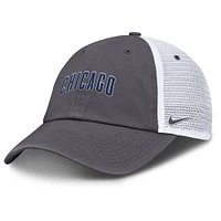 Men's Nike Gray Chicago Cubs Wordmark Club Adjustable Trucker Hat