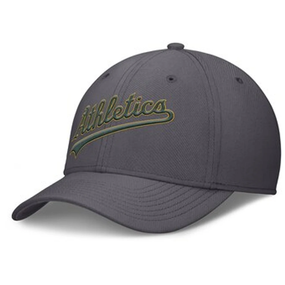 Men's Nike  Gray Oakland Athletics Swoosh Performance Flex Hat