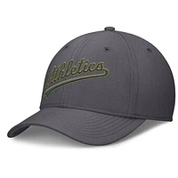 Men's Nike  Gray Oakland Athletics Swoosh Performance Flex Hat