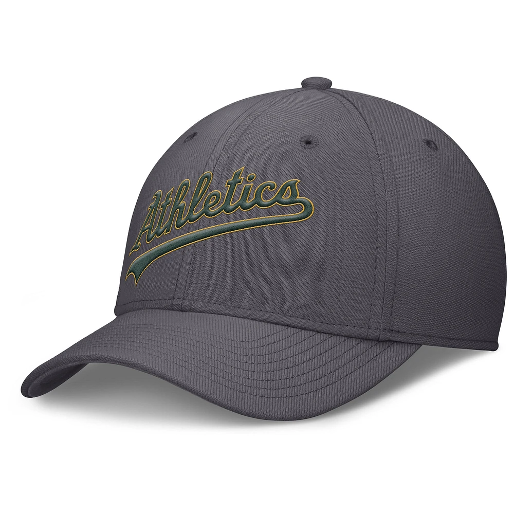 Men's Nike  Gray Oakland Athletics Swoosh Performance Flex Hat