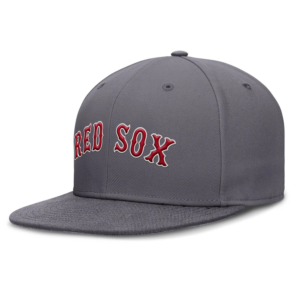 Men's Nike Gray Boston Red Sox Performance True Fitted Hat