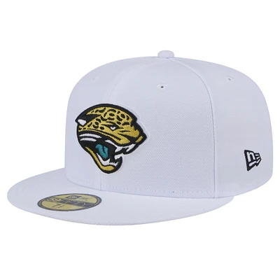 Men's New Era  White Jacksonville Jaguars Throwback Logo Omaha 59FIFTY Fitted Hat