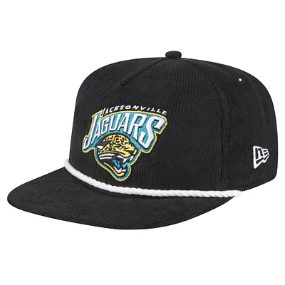 Men's New Era  Black Jacksonville Jaguars Throwback Corduroy Golfer Snapback Hat