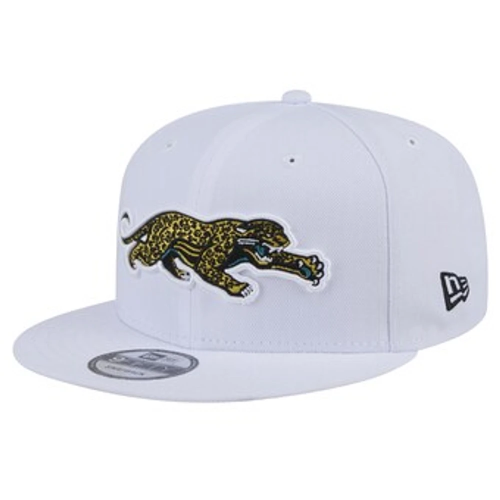 Men's New Era  White Jacksonville Jaguars Throwback Crawl Standard 9FIFTY Snapback Hat