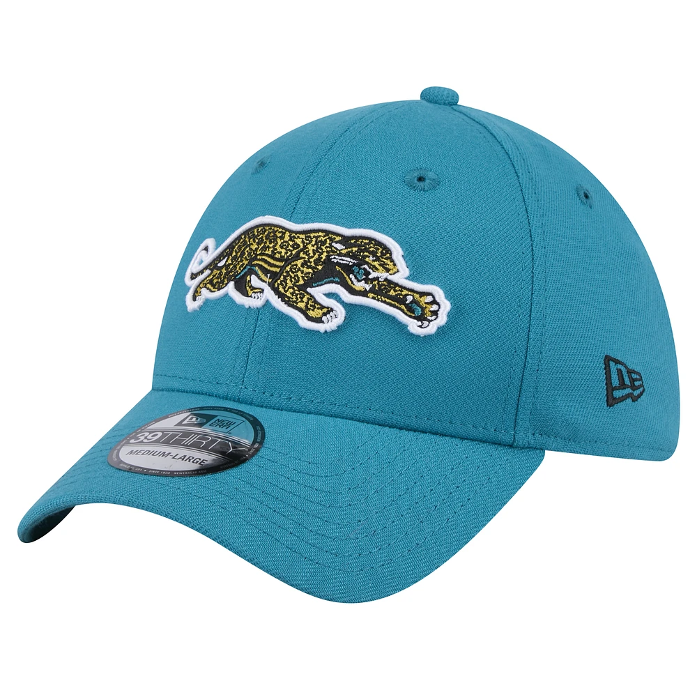 Men's New Era  Teal Jacksonville Jaguars Throwback Crawl Standard 39THIRTY Flex Hat