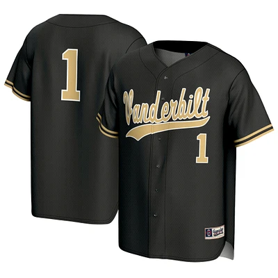 Youth GameDay Greats #1 Black Vanderbilt Commodores Baseball Lightweight Fashion Jersey