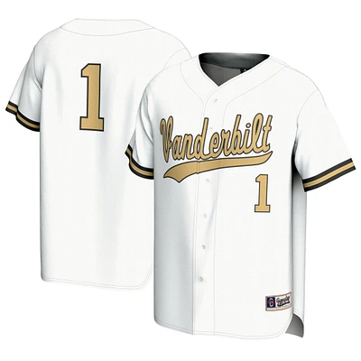 Youth GameDay Greats #1 White Vanderbilt Commodores Baseball Lightweight Fashion Jersey
