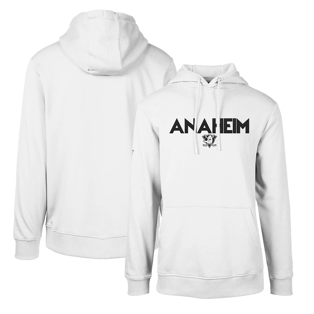 Men's Levelwear White Anaheim Ducks Podium City Capsule Pullover Hoodie