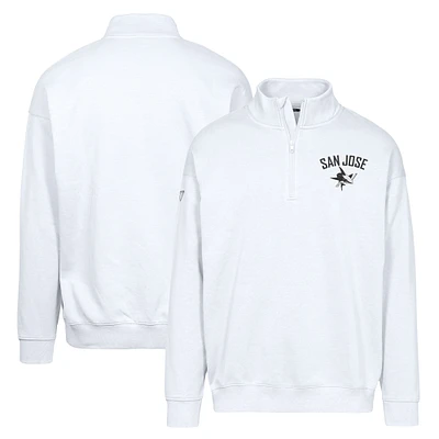 Men's Levelwear White San Jose Sharks Murray City Capsule Quarter-Zip Sweatshirt