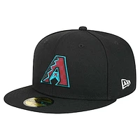 Men's New Era Black Arizona Diamondbacks Checkered Undervisor 59FIFTY Fitted Hat