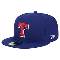 Men's New Era Royal Texas Rangers Checkered Undervisor 59FIFTY Fitted Hat