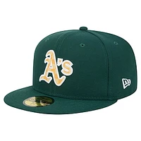 Men's New Era Green Oakland Athletics Checkered Undervisor 59FIFTY Fitted Hat