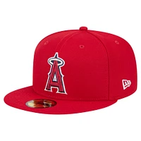 Men's New Era Red Los Angeles Angels Checkered Undervisor 59FIFTY Fitted Hat