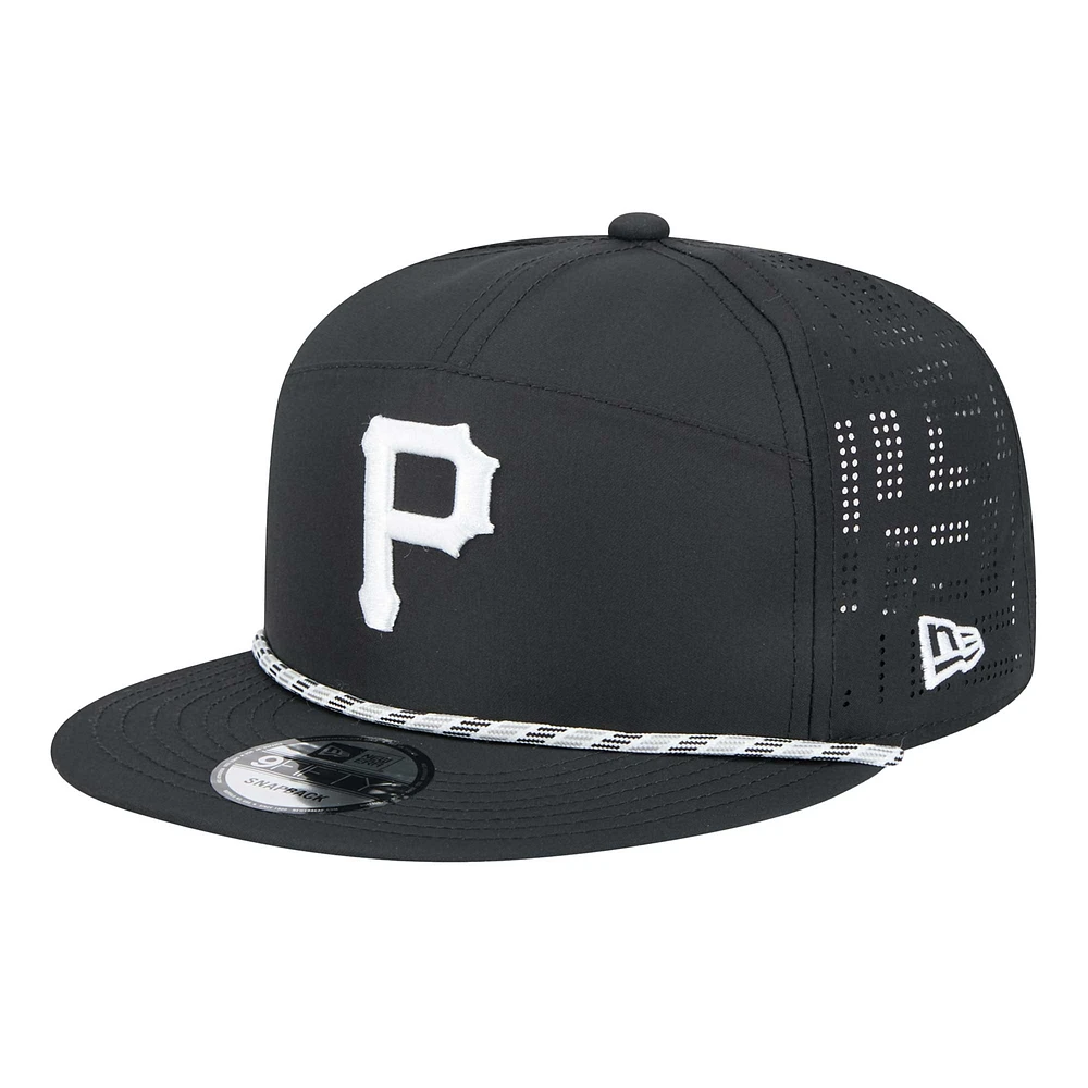 Men's New Era  Black Pittsburgh Pirates Laser Cut 9FIFTY Snapback Hat