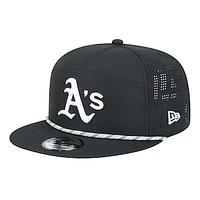 Men's New Era  Black Oakland Athletics Laser Cut 9FIFTY Snapback Hat