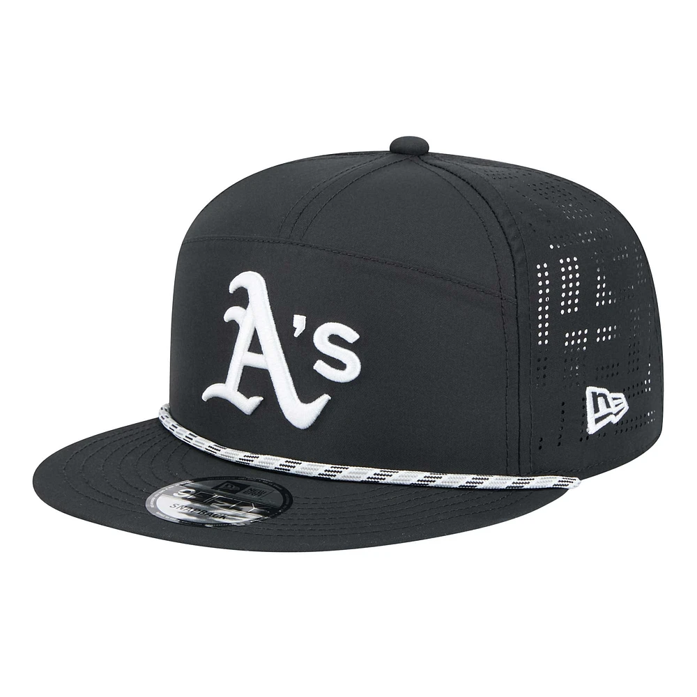 Men's New Era  Black Oakland Athletics Laser Cut 9FIFTY Snapback Hat