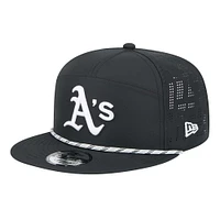 Men's New Era  Black Oakland Athletics Laser Cut 9FIFTY Snapback Hat