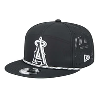 Men's New Era  Black Los Angeles Angels Laser Cut 9FIFTY Snapback Hat