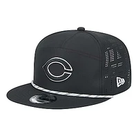 Men's New Era  Black Cincinnati Reds Laser Cut 9FIFTY Snapback Hat