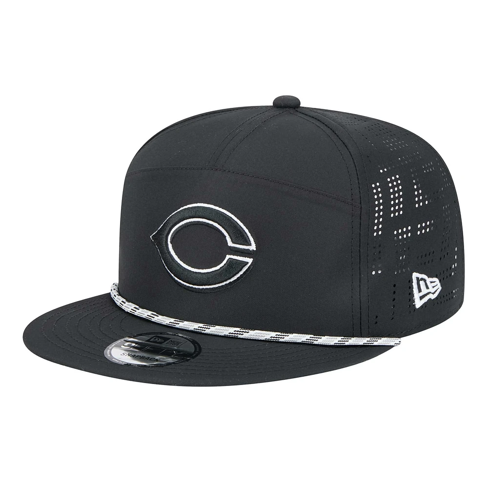 Men's New Era  Black Cincinnati Reds Laser Cut 9FIFTY Snapback Hat