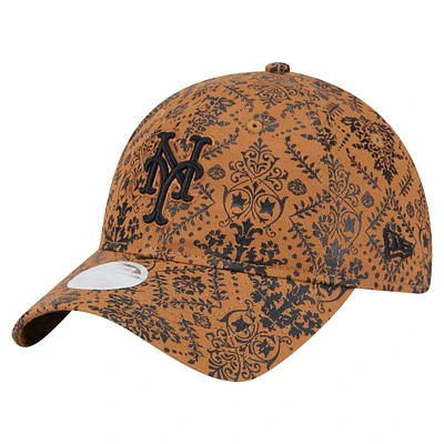 Women's New Era Brown New York Mets Vintage Deco 9TWENTY Adjustable Hat