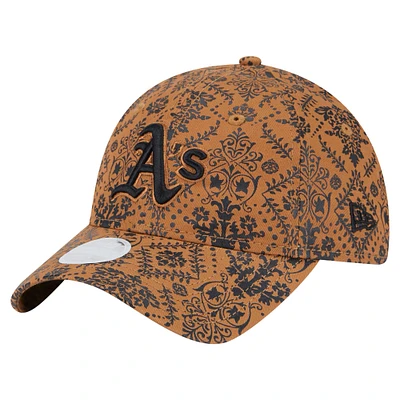 Women's New Era Brown Oakland Athletics Vintage Deco 9TWENTY Adjustable Hat