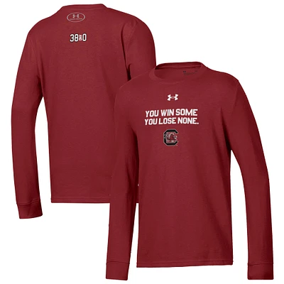 Youth Under Armour  Garnet South Carolina Gamecocks 2024 NCAA Women's Basketball National Champions Parade Long Sleeve T-Shirt