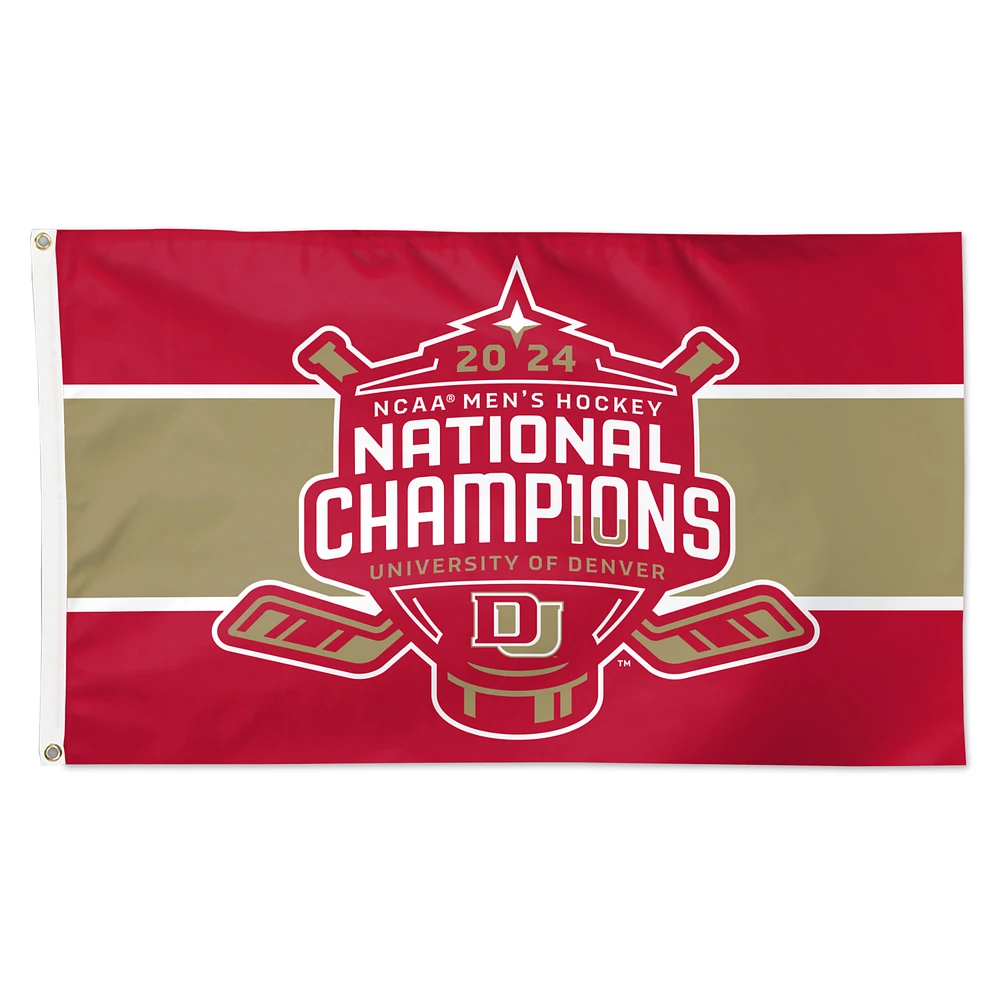 WinCraft  Denver Pioneers 2024 NCAA Men's Ice Hockey National Champions 3' x 5' One-Sided Deluxe Flag