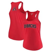 Women's Soft as a Grape Red Arizona Diamondbacks Plus Swing for the Fences Tri-Blend Racerback Tank Top