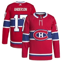 Men's adidas Josh Anderson Red Montreal Canadiens Home Primegreen Authentic Player Jersey