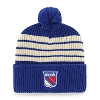 Men's '47  Blue New York Rangers Old Time Hockey Barn Cuffed Knit Hat with Pom