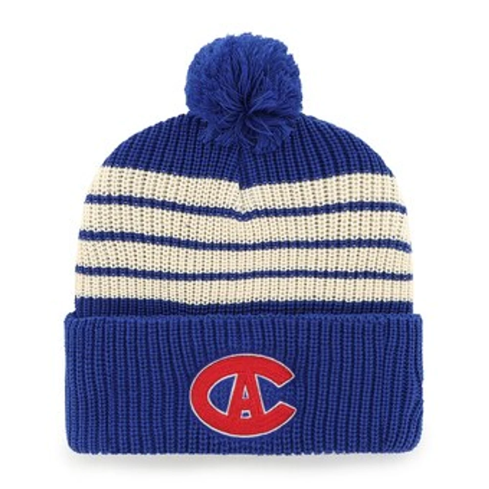 Men's '47  Blue Montreal Canadiens Old Time Hockey Barn Cuffed Knit Hat with Pom