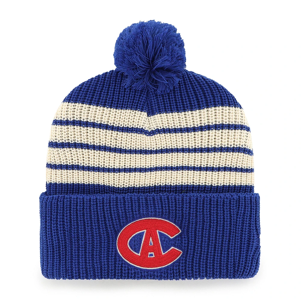 Men's '47  Blue Montreal Canadiens Old Time Hockey Barn Cuffed Knit Hat with Pom