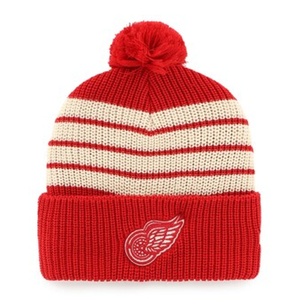 Men's '47  Red Detroit Red Wings Old Time Hockey Barn Cuffed Knit Hat with Pom