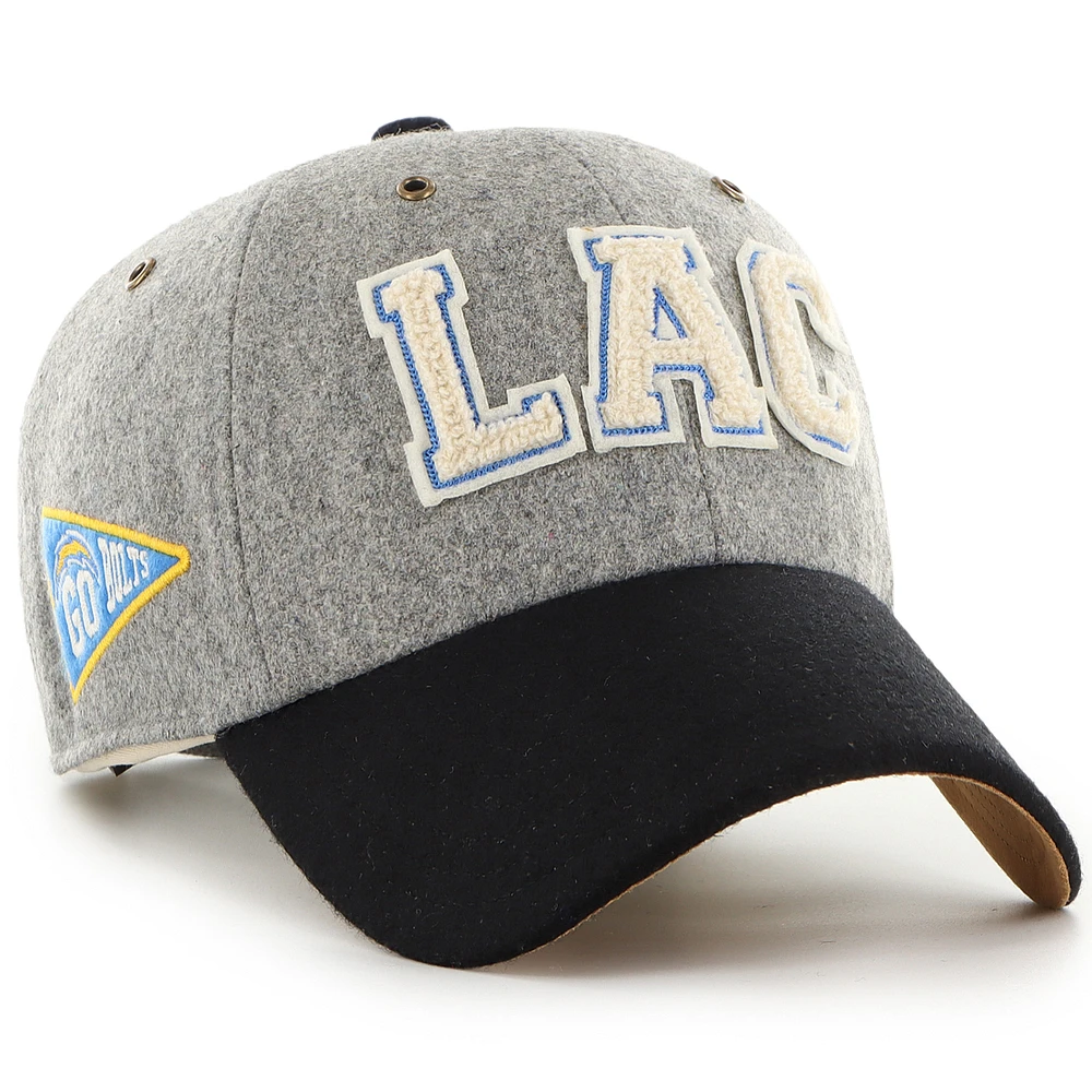 Unisex Stoney Clover Lane x '47 Gray/Black Los Angeles Chargers Block Clean Up Adjustable Hat