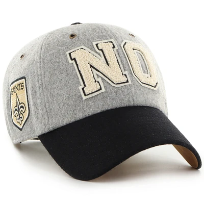 Unisex Stoney Clover Lane x '47 Gray/Black New Orleans Saints Block Clean Up Adjustable Hat