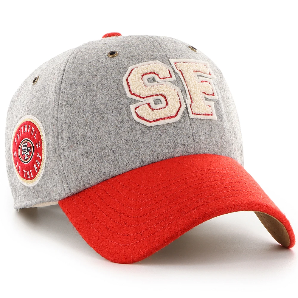 Unisex Stoney Clover Lane x '47 Gray/Scarlet San Francisco 49ers Block Clean Up Adjustable Hat