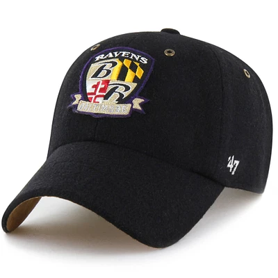 Unisex Stoney Clover Lane x '47 Black Baltimore Ravens Field Goal Clean Up Adjustable Hat