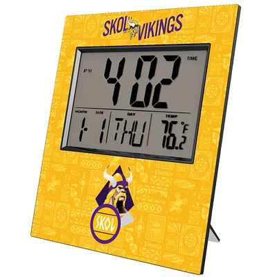 Minnesota Vikings 2024 Illustrated Limited Edition Digital Desk/Wall Clock