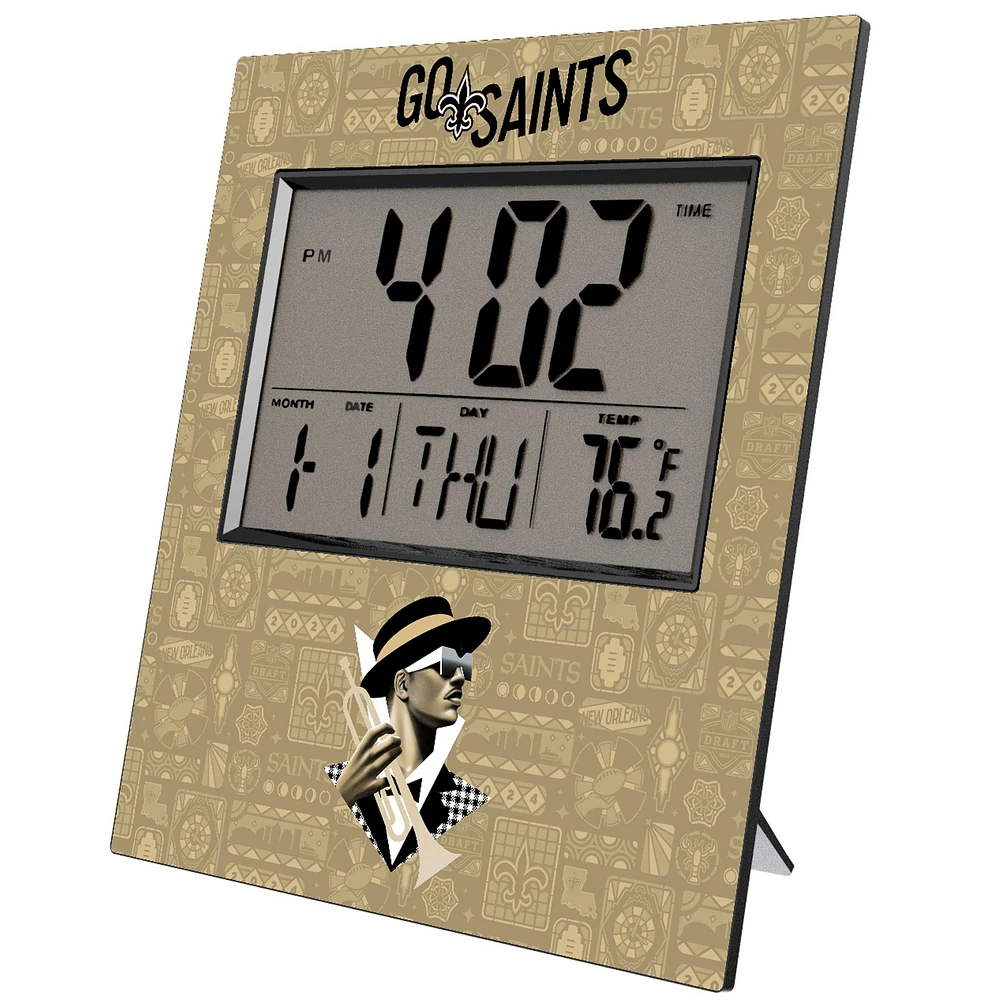 New Orleans Saints 2024 Illustrated Limited Edition Digital Desk/Wall Clock